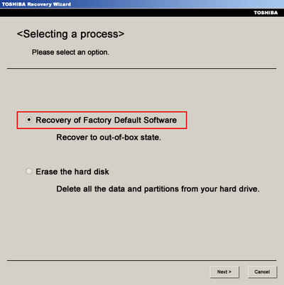Recovery of Factory Default Software
