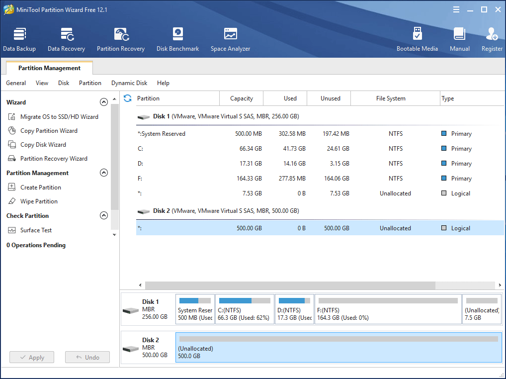 MiniTool Partition Wizard clone disk