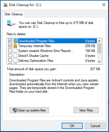 check the files you want to delete
