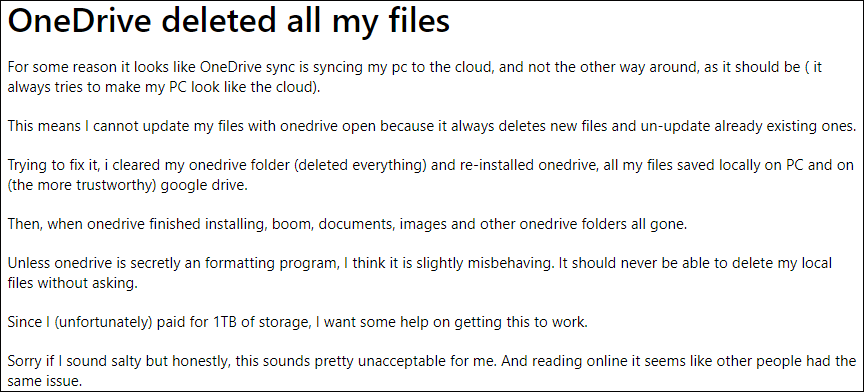 OneDrive deleted all my files