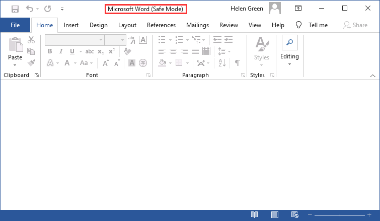 Microsoft Word in Safe Mode