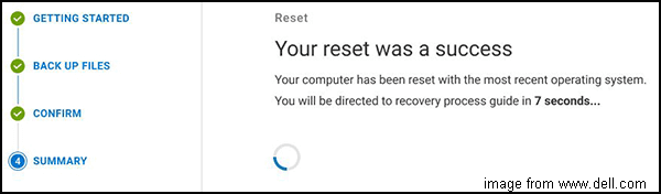 resetting is successful