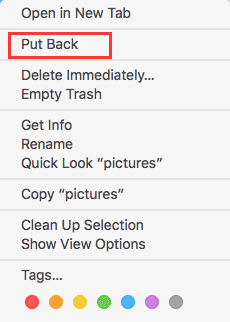 Recover files from Mac Trash