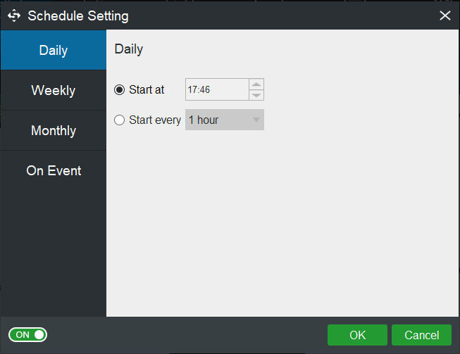 schedule settings