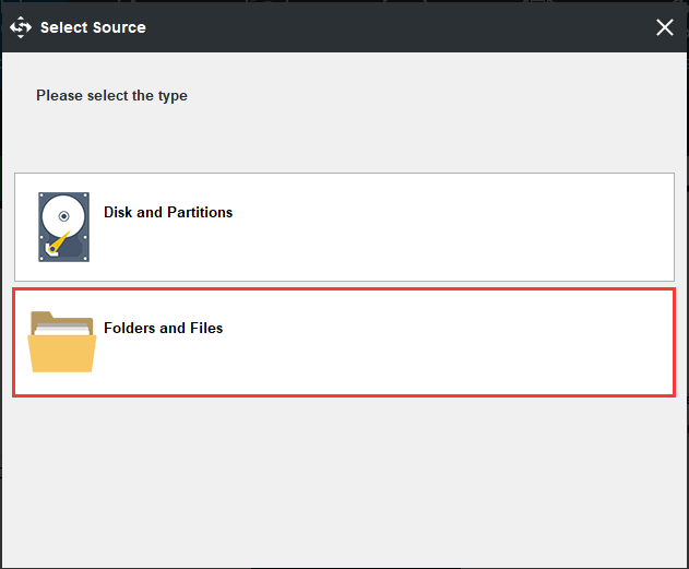 choose Folders and Files