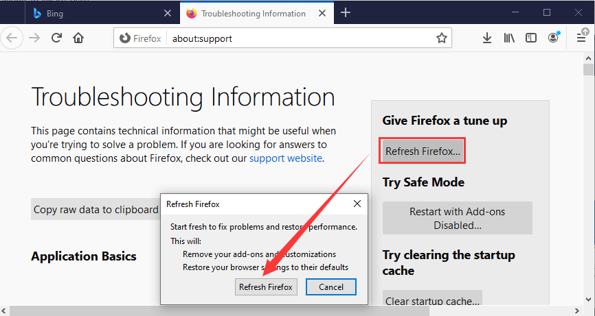 Reset Firefox to Default Settings