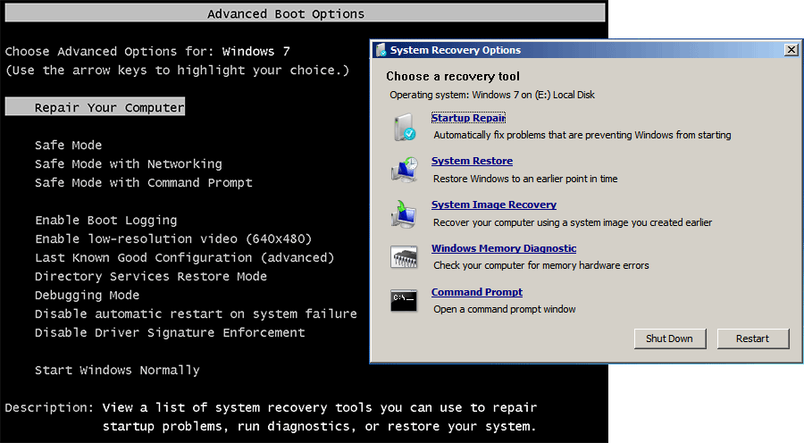 how to fix startup error in windows 7 access Windows 7 Startup Repair