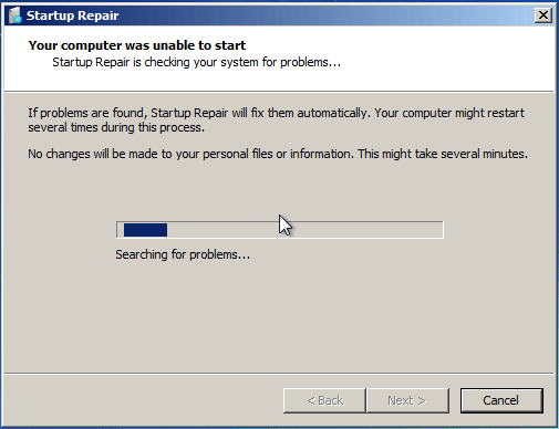 how to fix startup error in windows 7 run Startup Repair