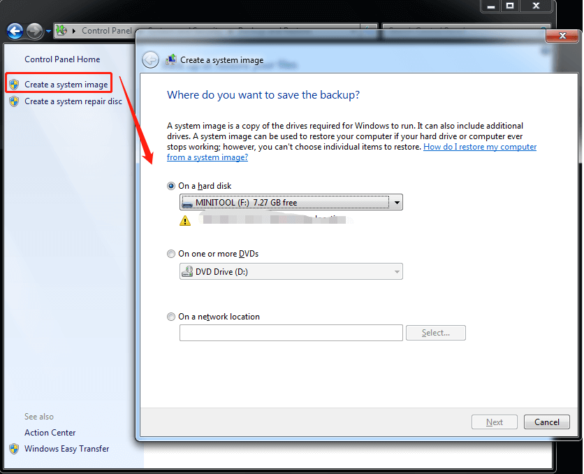 create Windows 7 system repair image