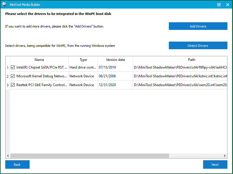 add drivers to WinPE boot disk