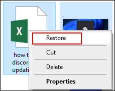 restore files from Recycle Bin