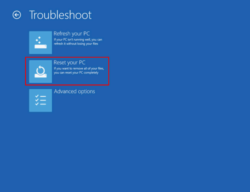 Reset your PC