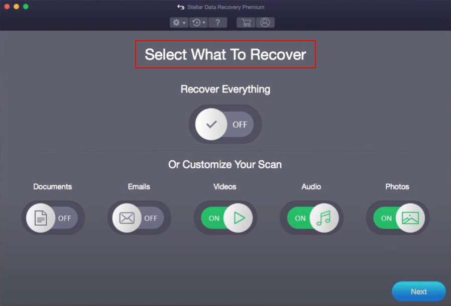 Select What To Recover