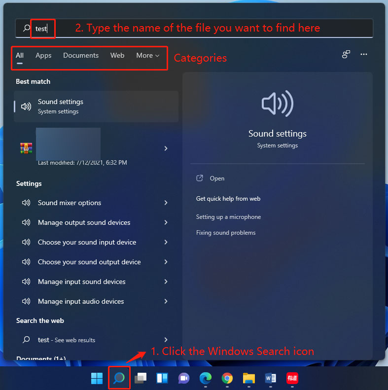 use Windows Search to search for a file