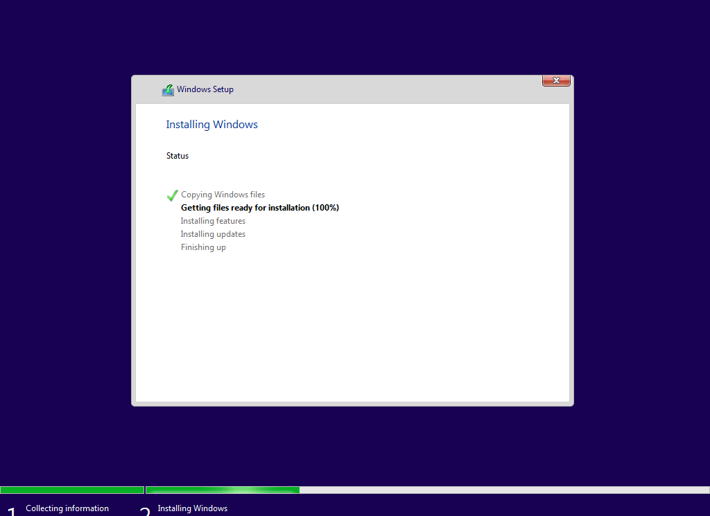 Windows Setup is installing Windows 11