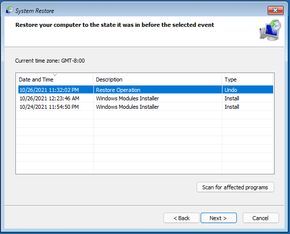 Hoàn tác khôi phục hệ thống khi khởi động máy tính Windows 11/10 Hoàn tác khôi phục hệ thống khi khởi động máy tính Windows 11/10