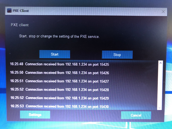 PXE clients condition