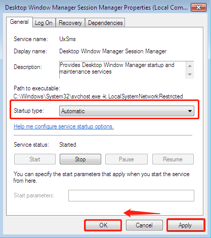 enable Desktop Windows Manager Session Manager