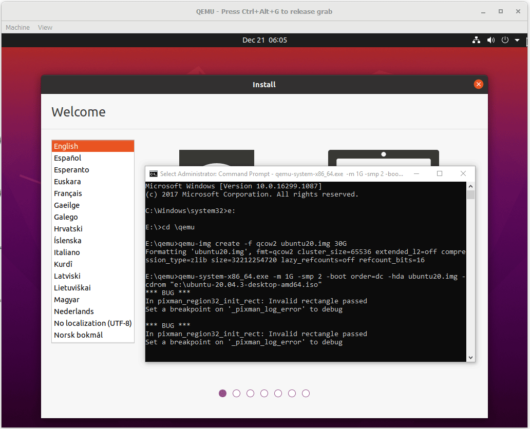 go through Ubuntu installation process