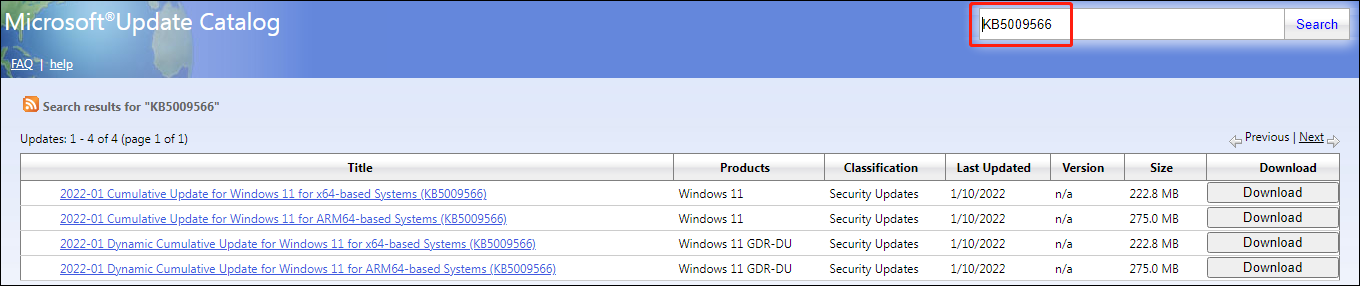 download Windows 11 updates from Microsoft Update Catalog