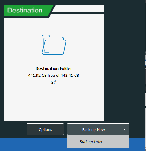 Choose the time of backup