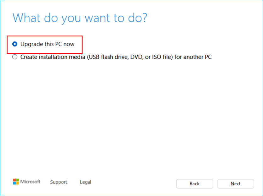upgrade PC via Media Creation Tool upgrade PC via Media Creation Tool