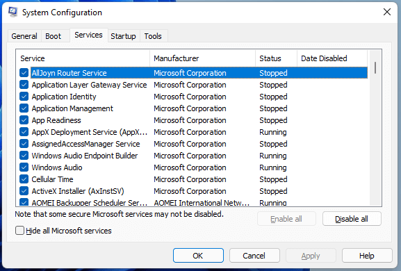 services of your computer