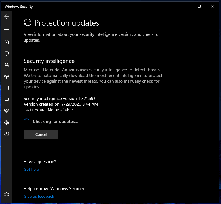 update Windows Defender