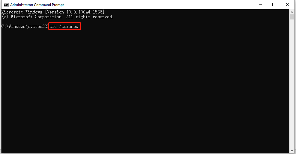 input sfc /scannow