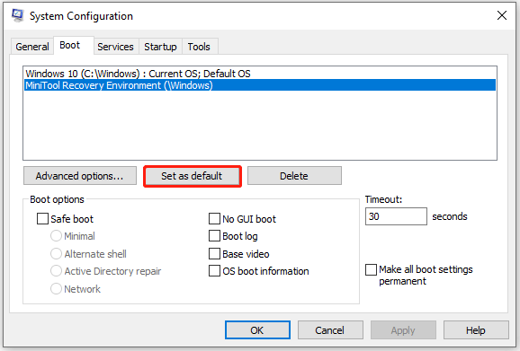 click Set as default