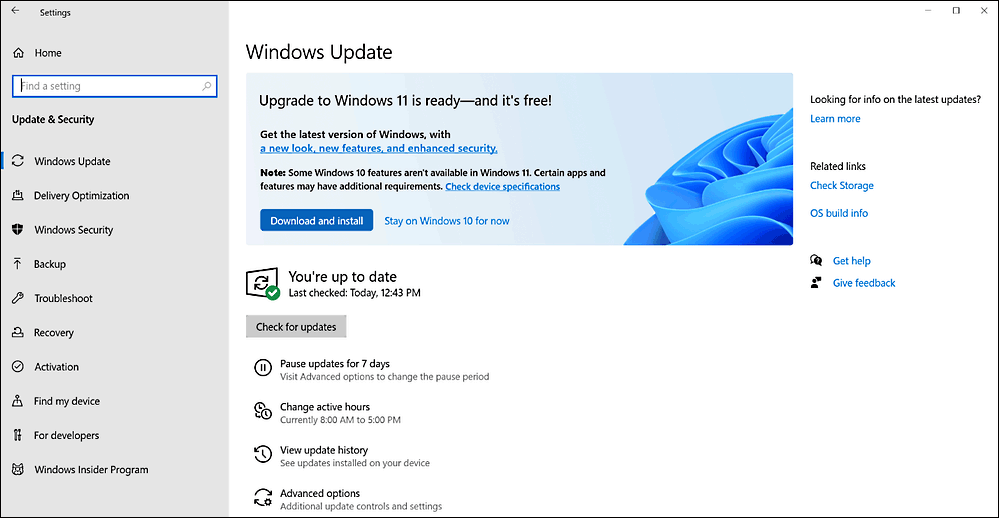 upgrade to Windows 11 via Windows Update