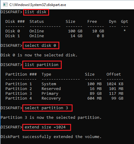 can't extend c partition windows 11
