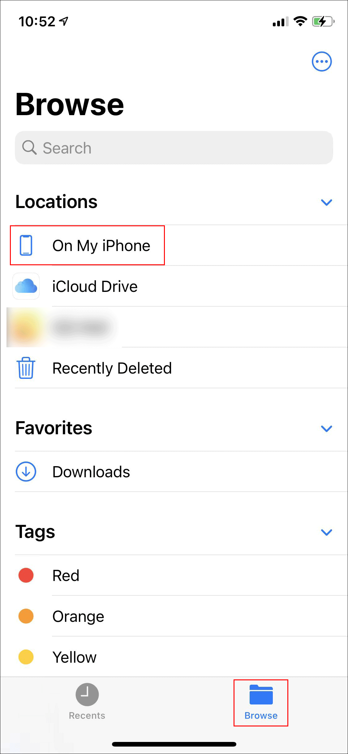 the Downloads folder on iPhone