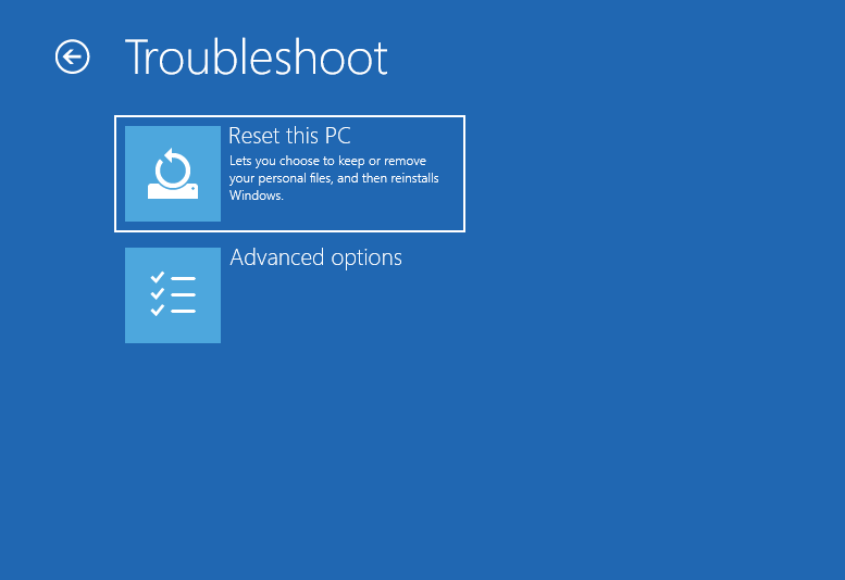 reset this PC