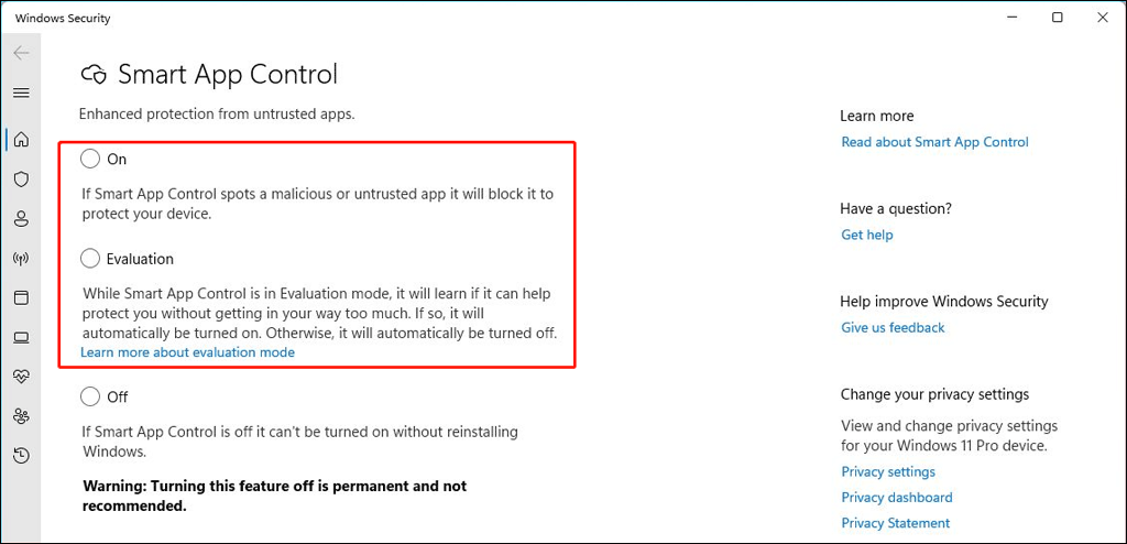 enable Smart App Control