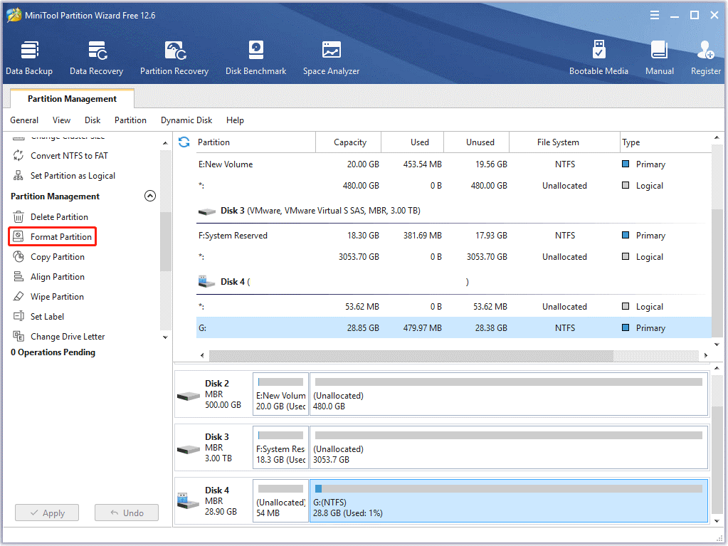 Select Format Partition