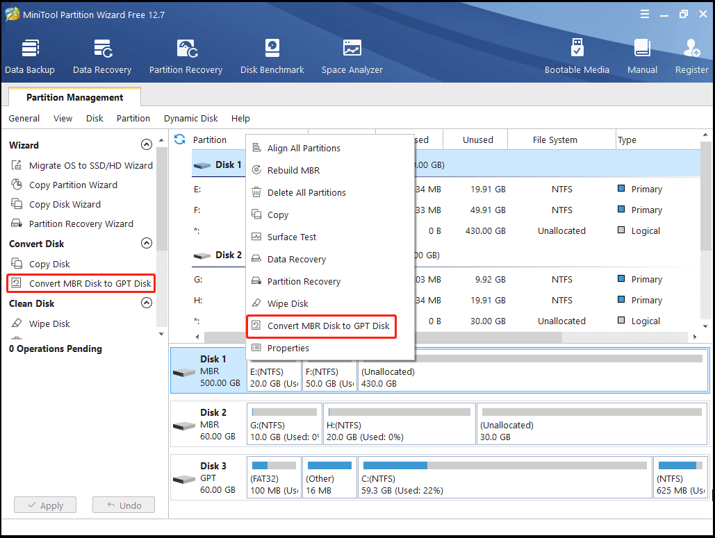 convert MBR to GPT