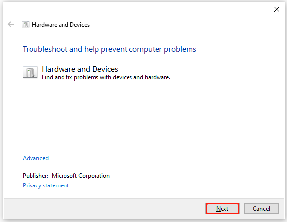 run the troubleshooter