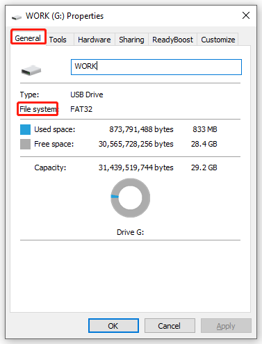 check the File System entry