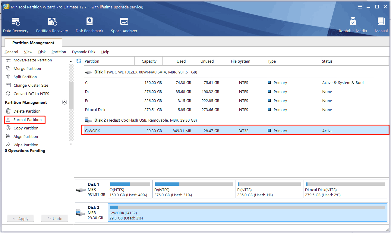 hit Format Partition