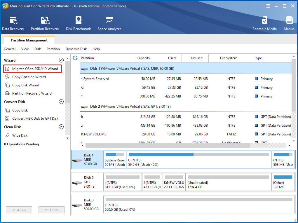 click Migrate OS to SSD/HDD