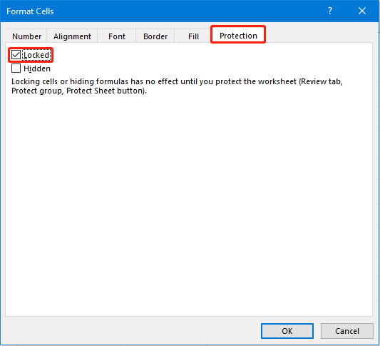 make sure the Locked option is selected