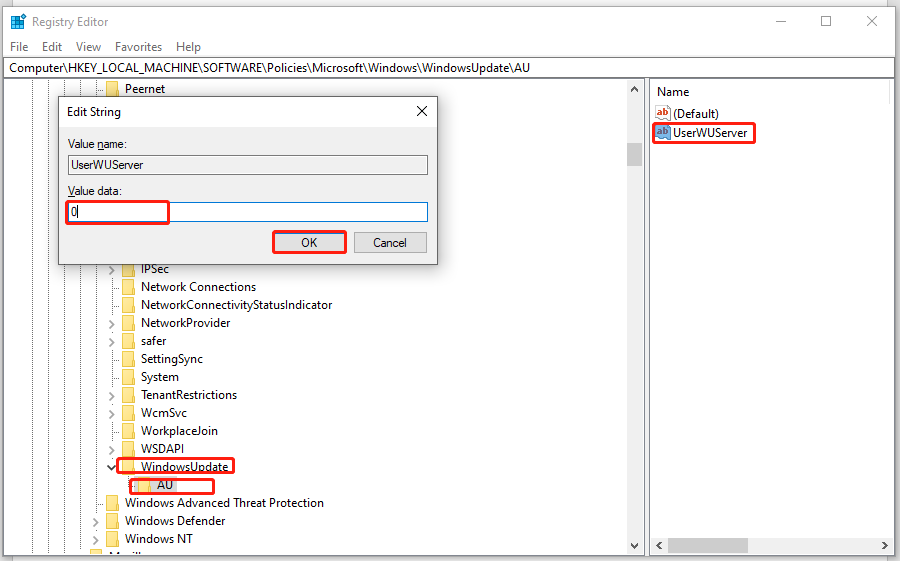  change value data to 0