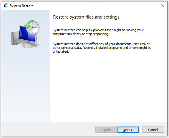 Windows 10/11 system restore