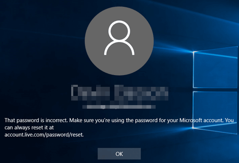 safe mode password is incorrect