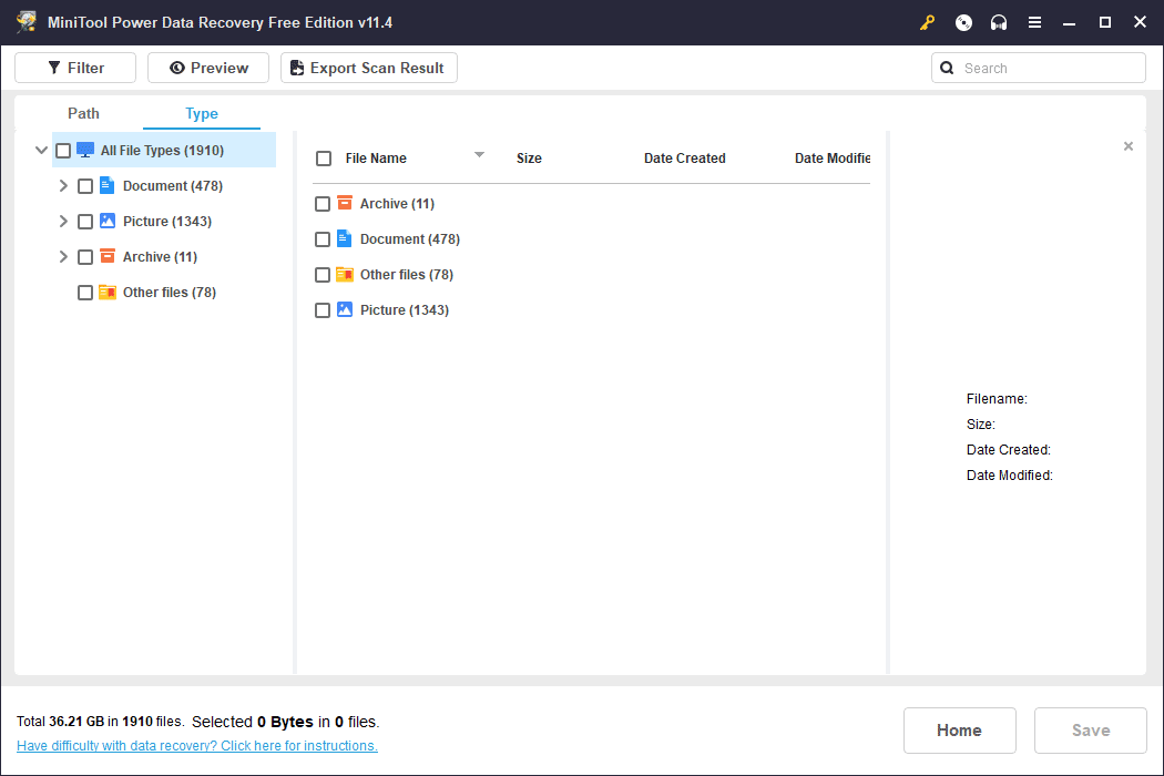 find files by type