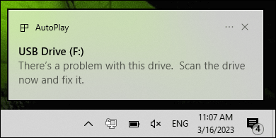 there’s a problem with this drive