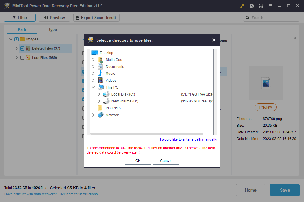 More Files How to Recover Files from a Specific Folder on Windows? - MiniTool