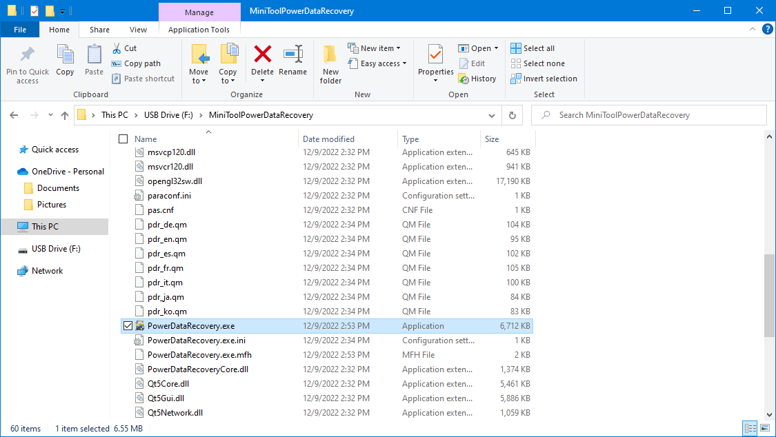 open MiniTool Power Data Recovery portable