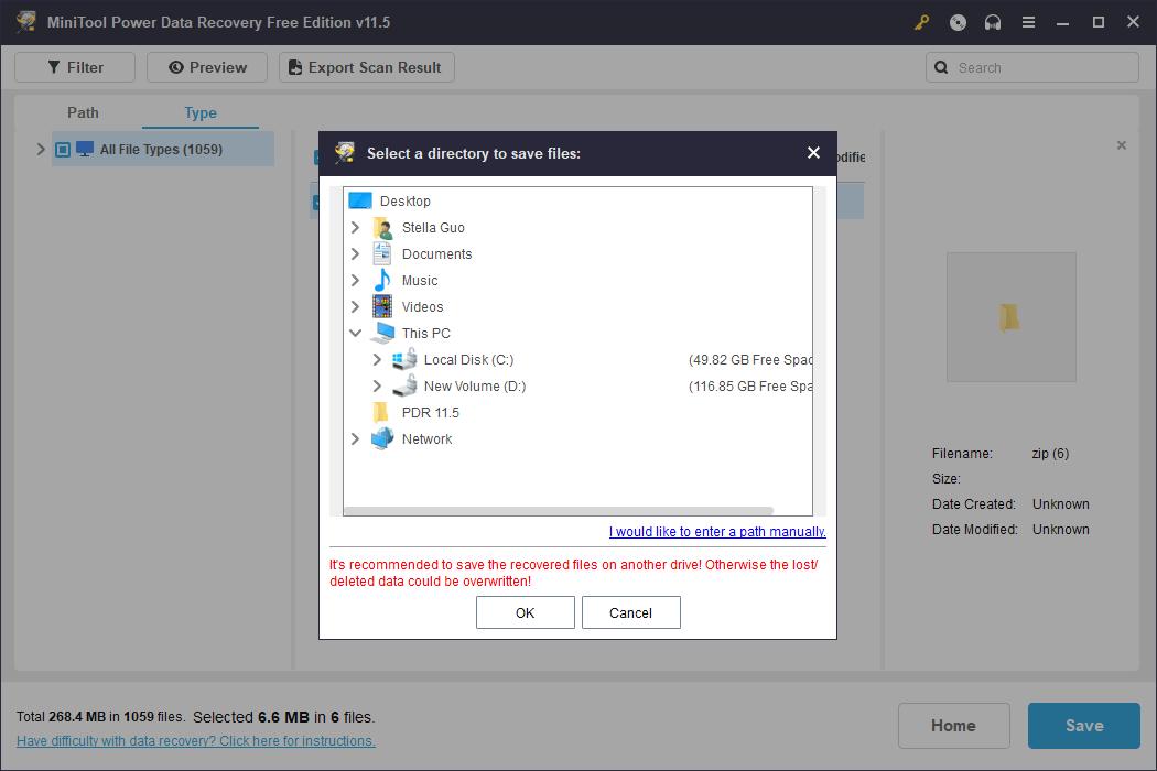 select a location to save your video files